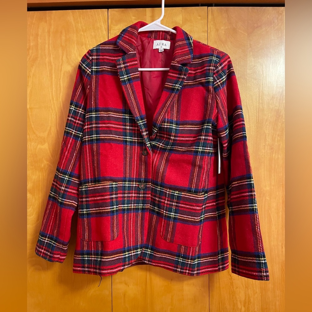 Red Plaid Blazer